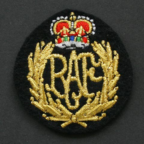 RAF Airman QC Cloth Cap Badge