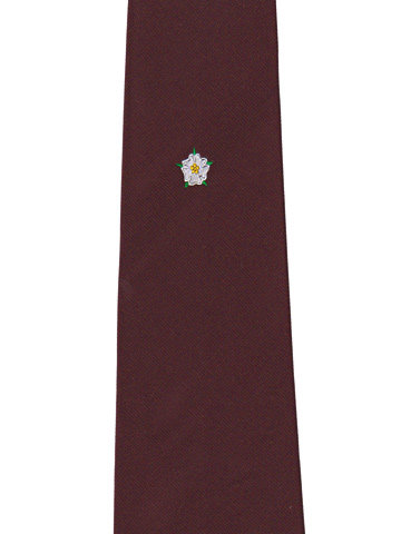 Yorkshire Crested Tie on Wine Background