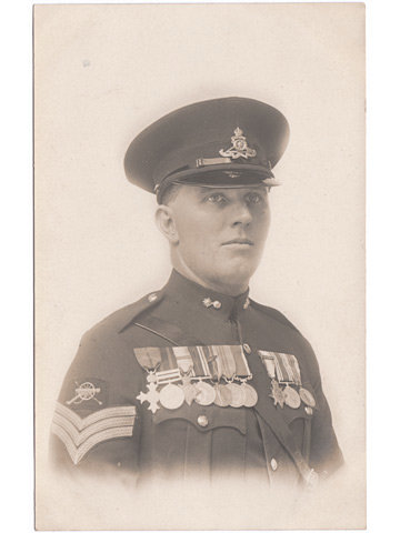 Royal Artillery Sergeant portrait postcard